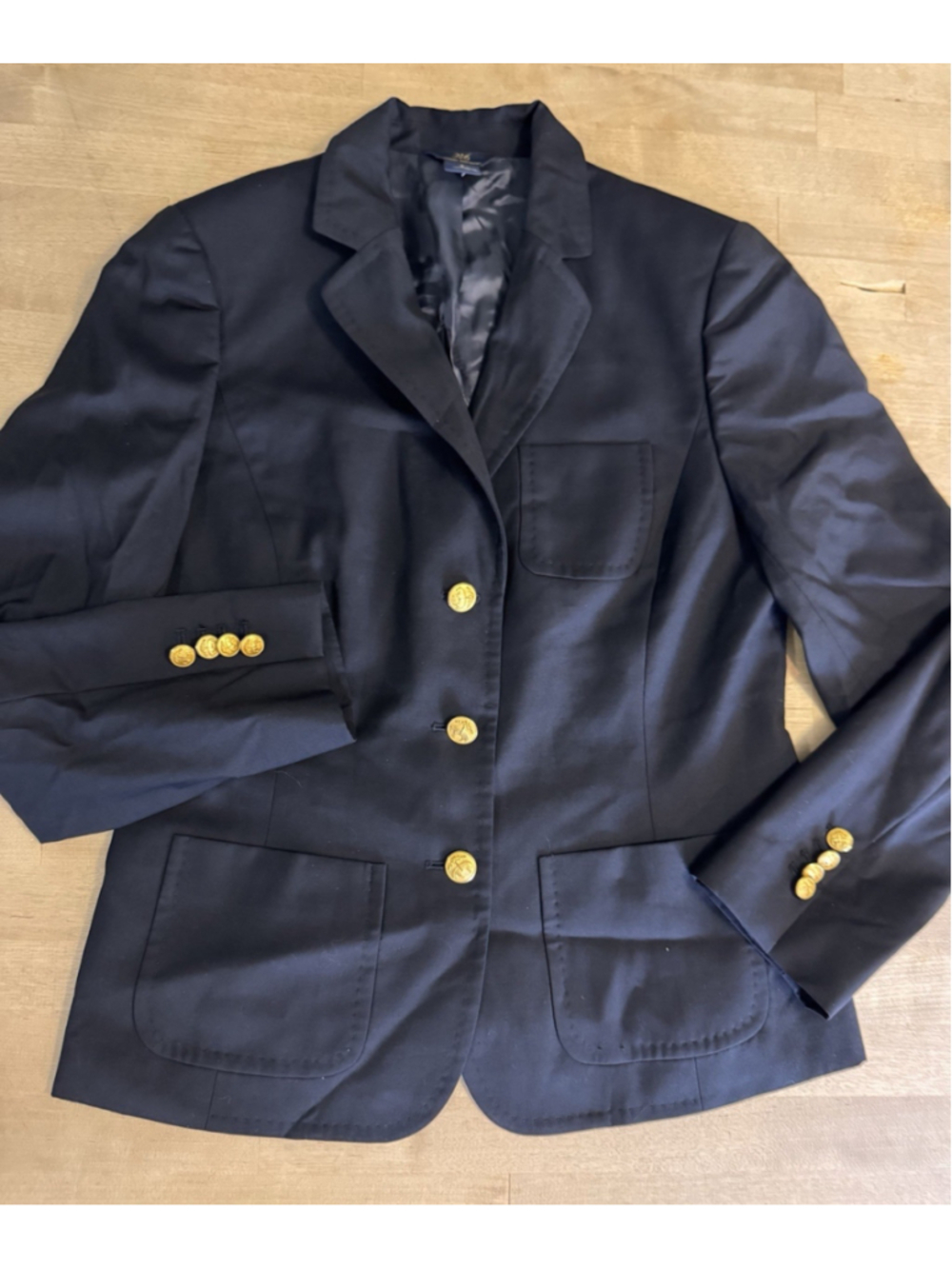 Brooks Brothers Women’s Black Wool 3 Gold Button Blazer Jacket Size 8
